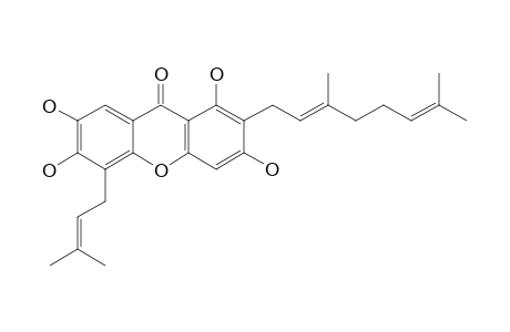 DULCISXANTHONE-E;1,3,6,7-TRIHYDROXY-2-(3,7-DIMETHYL-2,6-OCATDIENYL)-5-(3-METHYL-2-BUTENYL)-XANTHONE