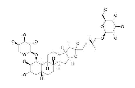 #16;PROTOTOKORONIN;26-O-BETA-D-GLUCOPYRANOSYL-1-BETA,2-BETA,3-ALPHA,22-XI,26-PENTAHYDROXY-(25R)-5-BETA-FUROSTANE-1-O-ALPHA-D-ARABINOPYRANOSIDE