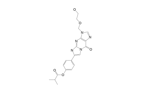 3,9-DIHYDRO-3-[(2-HYDROXYETHOXY)-METHYL]-6-[4-(ISOBUTYRYLOXY)-PHENYL]-9-OXO-5H-IMIDAZO-[1,2-A]-PURINE