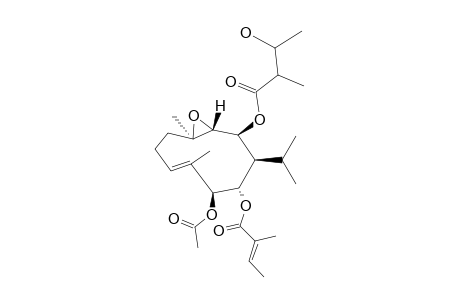 TRIJUGIN_G;9,10-EPOXY-5-BETA-O-ACETYL-6-ALPHA-O-TIGLOYL-7-ALPHA-H-8-BETA-O-(3''-HYDROXY-2''-METHYLBUTYRYL)-GERMACRA-3-(4)-E-ENE