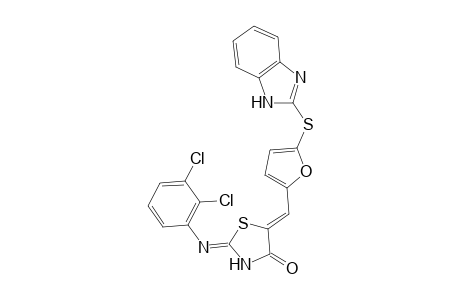 (5Z)-5-[[5-(1H-benzimidazol-2-ylsulfanyl)-2-furyl]methylene]-2-(2,3-dichloroanilino)thiazol-4-one