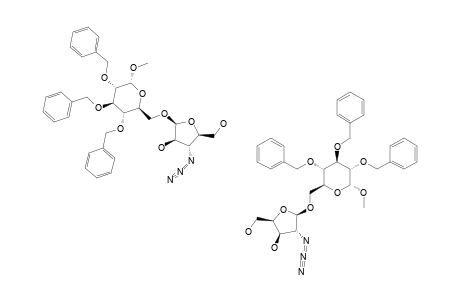 #76A+#77A;METHYL-6-O-(3-AZIDO-3-DEOXY-BETA-D-ARABINOFURANOSYL)-2,3,4-TRI-O-BENZYL-ALPHA-D-GLUCOPYRANOSIDE+METHYL-6-O-(2-AZIDO-3-DEOXY-BETA-D-XYLOFURANOSYL)-2,3