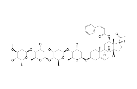 12-O-Z-CINNAMOYLLINEOLON-3-O-BETA-D-OLEANDROPYRANOSYL-(1->4)-BETA-D-DIGITOXOPYRANOSYL-(1->4)-BETA-D-DIGITOXOPYRANOSYL-(1->4)-BETA-D-DIGITOX