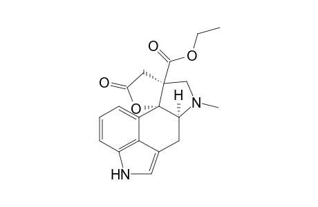 (+-)-6-Methyl-8.beta.-carbethoxy-10-oxo-[8H,9H,12H]-furano[c]1,4,5.alpha.,6,7,8-hexahydroindolo[4,3-ef]indole