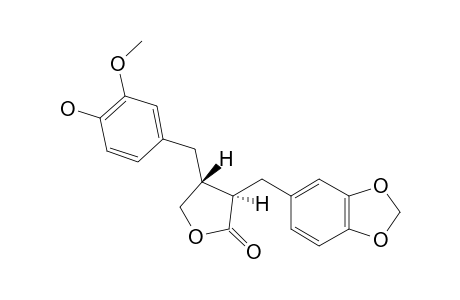 (8R,8'R)-4'-HYDROXY-3'-METHOXY-3,4-METHYLENEDIOXYLIGNAN-9,9'-OLIDE