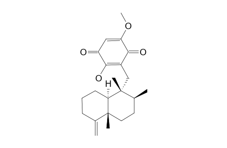 #2;ILIMAQUINONE;[1R-(1-BETA,2-BETA,4A-BETA,8A-ALPHA)-3-(DECAHYDRO-1,2,4A,5-TRIMETHYL-5-METHYLEN-1-NAPHTHYL)-METHYL]-2-HYDROXY-5-METHOXY-2,5-CYCLOHEXADIENE-1,4-