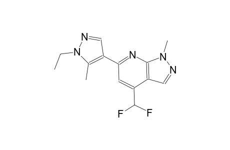 1H-pyrazolo[3,4-b]pyridine, 4-(difluoromethyl)-6-(1-ethyl-5-methyl-1H-pyrazol-4-yl)-1-methyl-