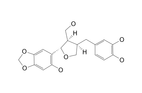 4-[((3R,4R)-5-(6-HYDROXYBENZO-[D]-[1,3]-DIOXOL-5-YL)-4-(HYDROXYMETHYL)-TETRAHYDROFURAN-3-YL)-METHYL]-BENZENE-1,2-DIOL