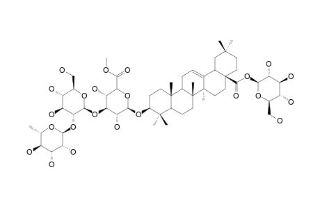 PUTRANJIVA-SAPONIN-C;3-O-BETA-[RHAMNOPYRANOSYL-(1->2)-GLUCOPYRANOSYL-(1->3)-GLUCURONOPYRANOSYL]-OLEANOLIC-ACID-28-O-GLUCOPYRANOSYLESTER