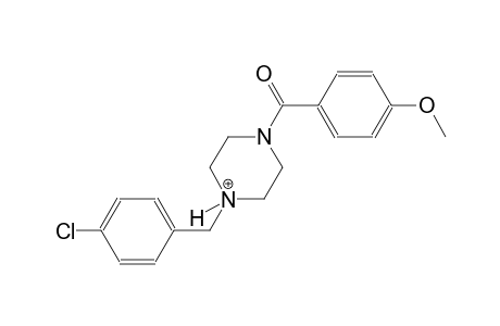 1-(4-chlorobenzyl)-4-(4-methoxybenzoyl)piperazin-1-ium