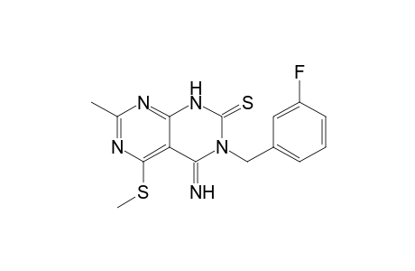 3-(3'-Fluorobenzyl)-3,4-dihydro-4-imino-7-methyl-5-(methylthio)pyrimido[4,5-d]pyrimidine-2(1H)-thione