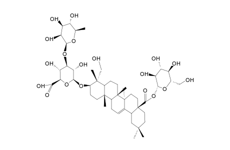 3-O-(alpha-L-RHAMNOPYRANOSYL(1>3)-beta-D-GLUCURONOPYRANOSYL)-28-O-beta-D-GLUCOPYRANOSYL-HEDERAGENIN