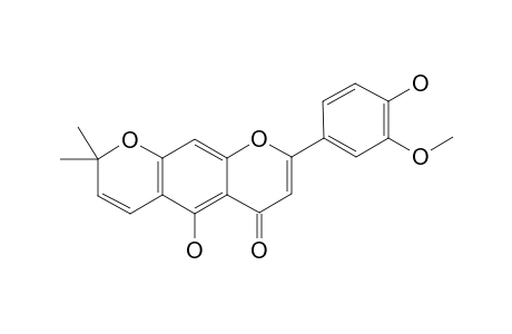 5,4'-DIHYDROXY-3'-METHOXY-(7,6:2'',3'')-6'',6''-DIMETHYLPYRANOFLAVONE