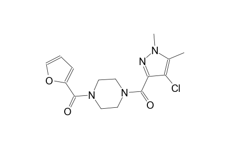 1-[(4-chloro-1,5-dimethyl-1H-pyrazol-3-yl)carbonyl]-4-(2-furoyl)piperazine