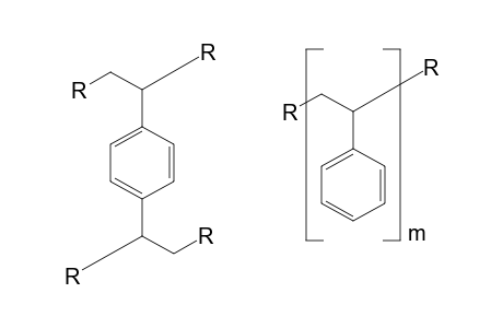 Copolymer from 1,4-di-alpha-methylstyrene and styrene (1:2.3), grafted with methyl methacrylate