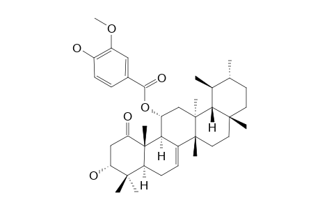 3-ALPHA-HYDROXY-11-ALPHA-(4'-HYDROXY-3'-METHOXY)-BENZOYLOXYBAUER-1-ONE