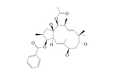 14-BETA-ACETOXY-3-BETA-BENZOYLOXY-7-BETA,9-ALPHA,15-BETA-TRIHYDROXYJATROPHA-5-E,11-E-DIENE