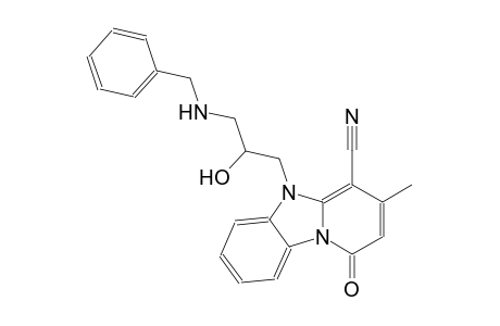 5-[3-(benzylamino)-2-hydroxypropyl]-3-methyl-1-oxo-1,5-dihydropyrido[1,2-a]benzimidazole-4-carbonitrile