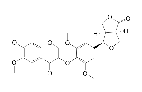 (1-R,5-R,6-R)-6-{4-O-[2-(1-(4-HYDROXYPHENYL-3-METHOXY))-GLYCEROL]-3,5-DIMETHOXYPHENYL}-3,7-DIOXABICYCLO-[3.3.0]-OCTAN-2-ONE