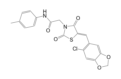 2-{(5Z)-5-[(6-chloro-1,3-benzodioxol-5-yl)methylene]-2,4-dioxo-1,3-thiazolidin-3-yl}-N-(4-methylphenyl)acetamide