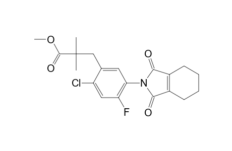 Benzenepropanoic acid, 2-chloro-4-fluoro-5-(1,3,4,5,6,7-hexahydro-1,3-dioxo-2H-isoindol-2-yl)-alpha,alpha-dimethyl-, methyl ester