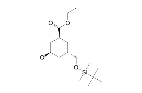 (+/-)-(1S*,3S*,5R*)-ETHYL-3-(TERT.-BUTYLDIMETHYLSILYLOXY)-METHYL-5-HYDROXY-CYCLOHEXYL-CARBOXYLATE