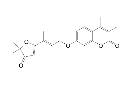 7-[[(E)-3-(4,5-DIHYDRO-5,5-DIMETHYL-4-OXOFURAN-2-YL)-BUT-2-ENYL]-OXY]-3,4-DIMETHYL-2H-1-BENZOFURAN-2-ONE