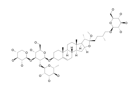 INDIOSIDE-B;(25R)-26-O-BETA-D-GLUCOPYRANOSYL-22-ALPHA-METHOXYFUROST-5-EN-3-BETA,26-DIOL-3-O-[ALPHA-L-RHAMNOPYRANOSYL-(1->2)-[BETA-D-XYLOPARANOSYL-(