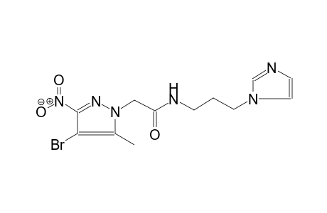 2-(4-bromo-5-methyl-3-nitro-1H-pyrazol-1-yl)-N-[3-(1H-imidazol-1-yl)propyl]acetamide