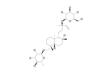 ENT-14-LABDEN-8-BETA-OL_13-ALPHA-O-BETA-D-GLUCOPYRANOSYL-19-O-ALPHA-L-RHAMNOPYRANOSIDE