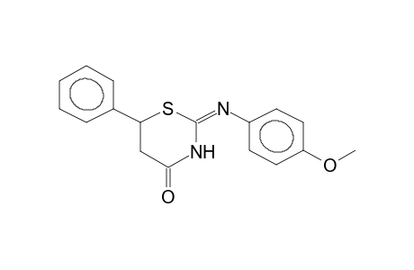 2-(4-METHOXYPHENYLIMINO)-6-PHENYL-5,6-DIHYDRO-4H-1,3-THIAZIN-4-ONE