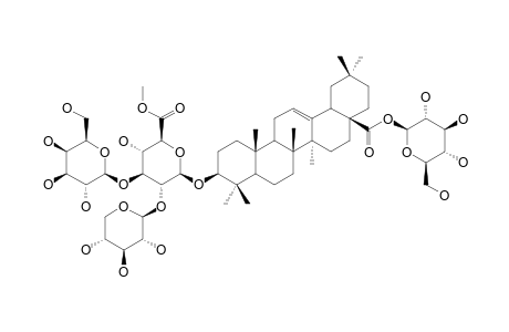 TARASAPONIN-VI;3-O-BETA-[XYLOPYRANOSYL-(1->2)-[GALACTOPYRANOSYL-(1->3)]-(6-O-METHYL)-GLUCURONOPYRANOSYL]-OLEANOLIC-ACID-28-O-GLUCOPYRANOSYLESTER