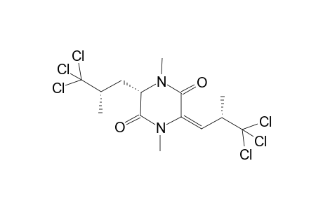 1,4-Dimethyl-3-(3',3',3'-trichloro-2'-methylpropyl)-6-(3',3',3'-trichloro-2'-methylpropylidene)piperazine-2,5-dione