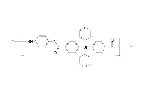 Polyamide from p-phenylenediamine with bis(p-carboxyphenyl)diphenylsilane