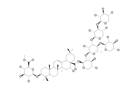 SCABEROSIDE-A4;3-O-BETA-[6-O-METHYL-GLUCURONOPYRANOSYL]-ECHINOCYSTIC-ACID-28-O-[XYLOPYRANOSYL-(1->3)-XYLOPYRANOSYL-(1->3)-[XYLOPYRANOSYL-(1->4)]-R