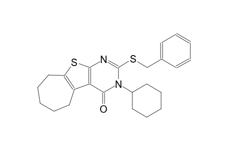 2-(benzylsulfanyl)-3-cyclohexyl-3,5,6,7,8,9-hexahydro-4H-cyclohepta[4,5]thieno[2,3-d]pyrimidin-4-one