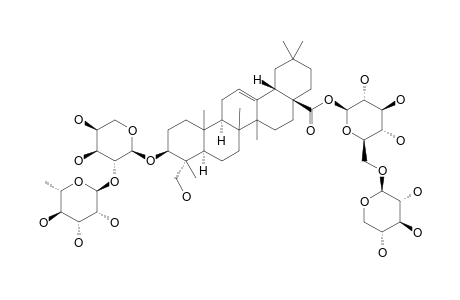 3-O-ALPHA-L-RHAMNOPYRANOSYL-(1->2)-ALPHA-L-ARABINOPYRANOSYL-HEDERAGENIN-28-O-BETA-D-XYLOPYRANOSYL-(1->6)-BETA-D-GLUCOPYRANOSYLESTER