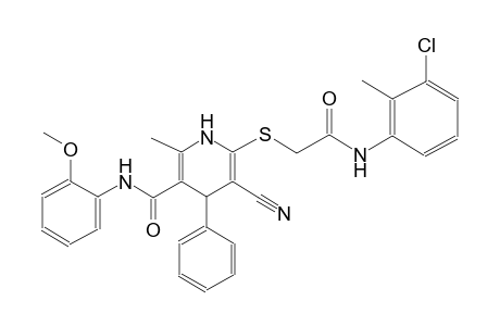 6-{[2-(3-chloro-2-methylanilino)-2-oxoethyl]sulfanyl}-5-cyano-N-(2-methoxyphenyl)-2-methyl-4-phenyl-1,4-dihydro-3-pyridinecarboxamide