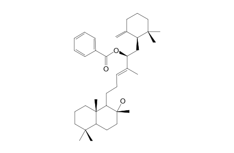 #7;(1R,2R,4AS,8AS,3'E,5'R,1''S)-(+)-1-[6'-(2'',2''-DIMETHYL-6''-METHYLENECYCLOHEXYL)-4'-METHYL-5'-BENZOYLOXYHEX-3'-ENYL]-2,5,5,8A-TETRAMETHYLDECAHYDRONAPHTHALEN-2-