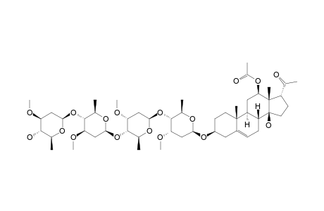 #5;12-O-ACETYL-RAMANONE-3-O-BETA-D-OLEANDROPYRANOSYL-(1->4)-BETA-D-OLEANDROPYRANOSYL-(1->4)-BETA-D-CYMAROPYRANOSYL-(1->4)-BETA-D-CYMAROPYRANOSIDE