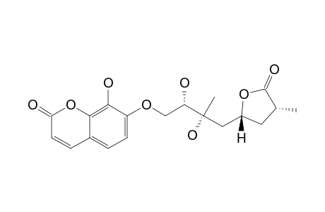 8-HYDROXY-3'',4''-DIHYDROCAPNOLACTONE-2',3'-DIOL;(2'R,3'S,2''R,4''R)-8-HYDROXY-7-[4'-(4''-METHYL-5''-OXO-2''-TETRAHYDROFURANYL)-3'-METHYL-2',3'-DIHYDROXYB