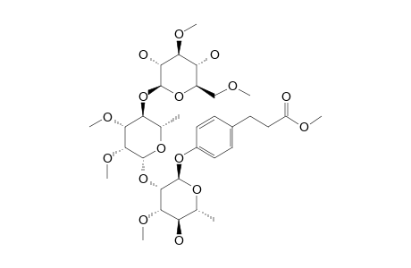 #14;BETA-T-P;PARA-(2-METHOXYCARBONYLETHYL)-PHENYL-O-(3,6-DI-O-METHYL-BETA-D-GLUCOPYRANOSYL)-(1->4)-O-(2,3-DI-O-METHYL-BETA-L-RHAMNOPYRANOSYL)-(1->2)-3-O-METHYL