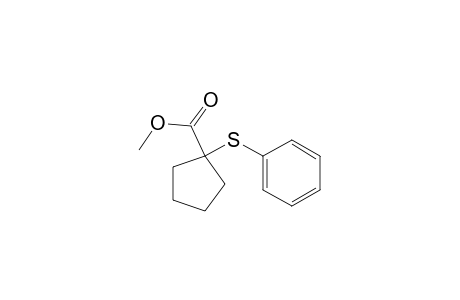 Cyclopentanecarboxylic acid, 1-(phenylthio)-, methyl ester