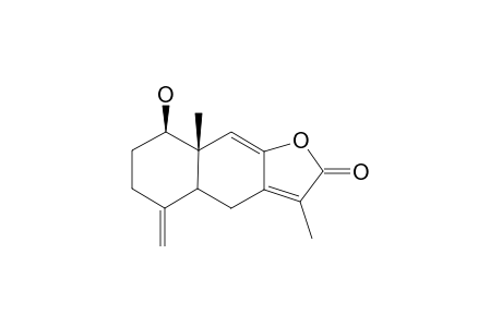 NEOLITACUMONE-C;1-BETA-HYDROXYEUDESMAN-4(15),7(11),8(9)-TRIEN-8,12-OLIDE