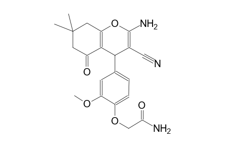 2-[4-(2-amino-3-cyano-7,7-dimethyl-5-oxo-5,6,7,8-tetrahydro-4H-chromen-4-yl)-2-methoxyphenoxy]acetamide