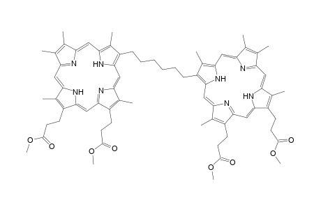 21H,23H-Porphine-2,18-dipropanoic acid, 8,8'-(1,6-hexanediyl)bis[3,7,12,13,17-pentamethyl-, tetramethyl ester