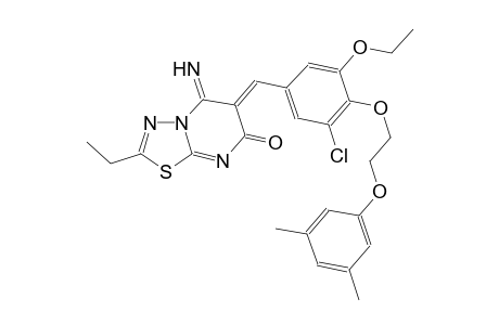 (6Z)-6-{3-chloro-4-[2-(3,5-dimethylphenoxy)ethoxy]-5-ethoxybenzylidene}-2-ethyl-5-imino-5,6-dihydro-7H-[1,3,4]thiadiazolo[3,2-