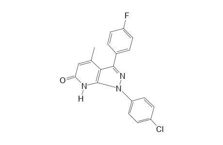 1-(p-CHLOROPHENYL)-3-(p-FLUOROPHENYL)-4-METHYL-1H-PYRAZOLO[3,4-b]PYRIDIN-6(7H)-ONE