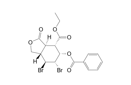 4-Isobenzofurancarboxylic acid, 5-(benzoyloxy)-6,7-dibromooctahydro-3-oxo-, ethyl ester, (3a.alpha.,4.alpha.,5.alpha.,6.alpha.,7.beta.,7a.beta.)-(.+-.)-