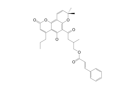 5-HYDROXY-6-(4-CINNAMOYL-3-METHYL-1-OXOBUTYL)-4-N-PROPYL-2',2'-DIMETHYL-2H,6H-BENZO-[1,2-B:3,4-B']-DIPYRAN-2-ONE